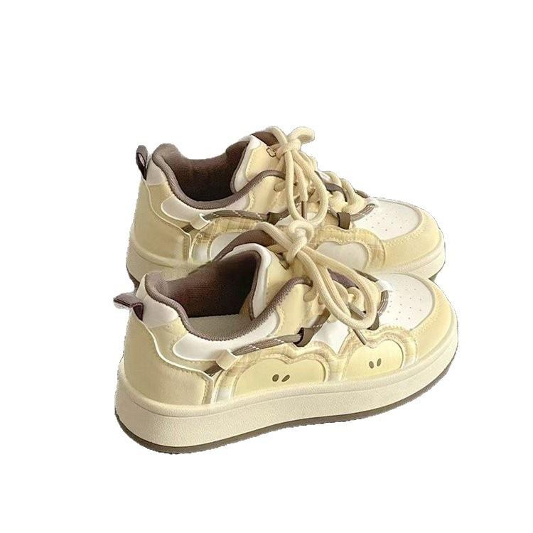 Versatile Campus Style Casual Board Shoes Women's Autumn New Trend Platform White Shoes Bread Shoes