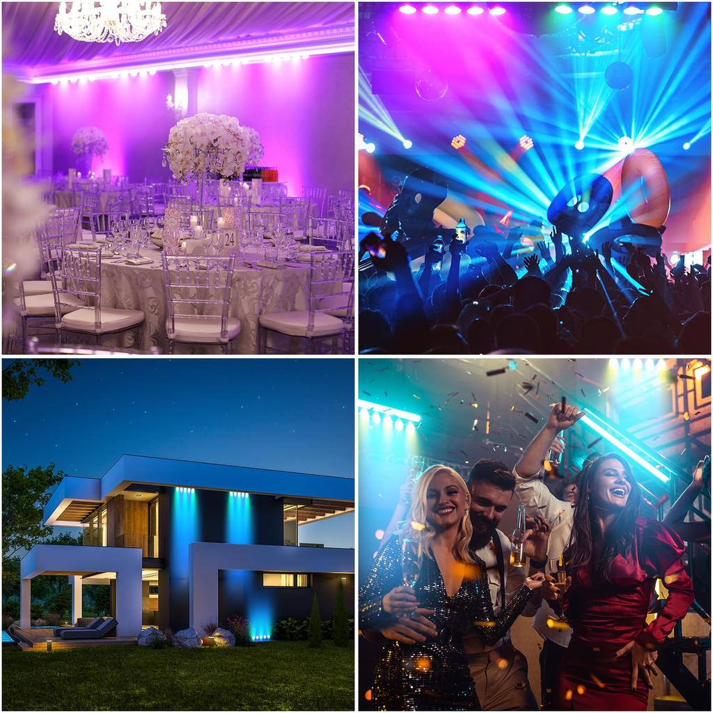 ZonQoonz 60W Stage Light Stage Lighting 5 LED 4 in 1 RGBW Wash Light COB Stage Light Party Light DMX512 Voice Control Mode DJ Light Strip Perfect for