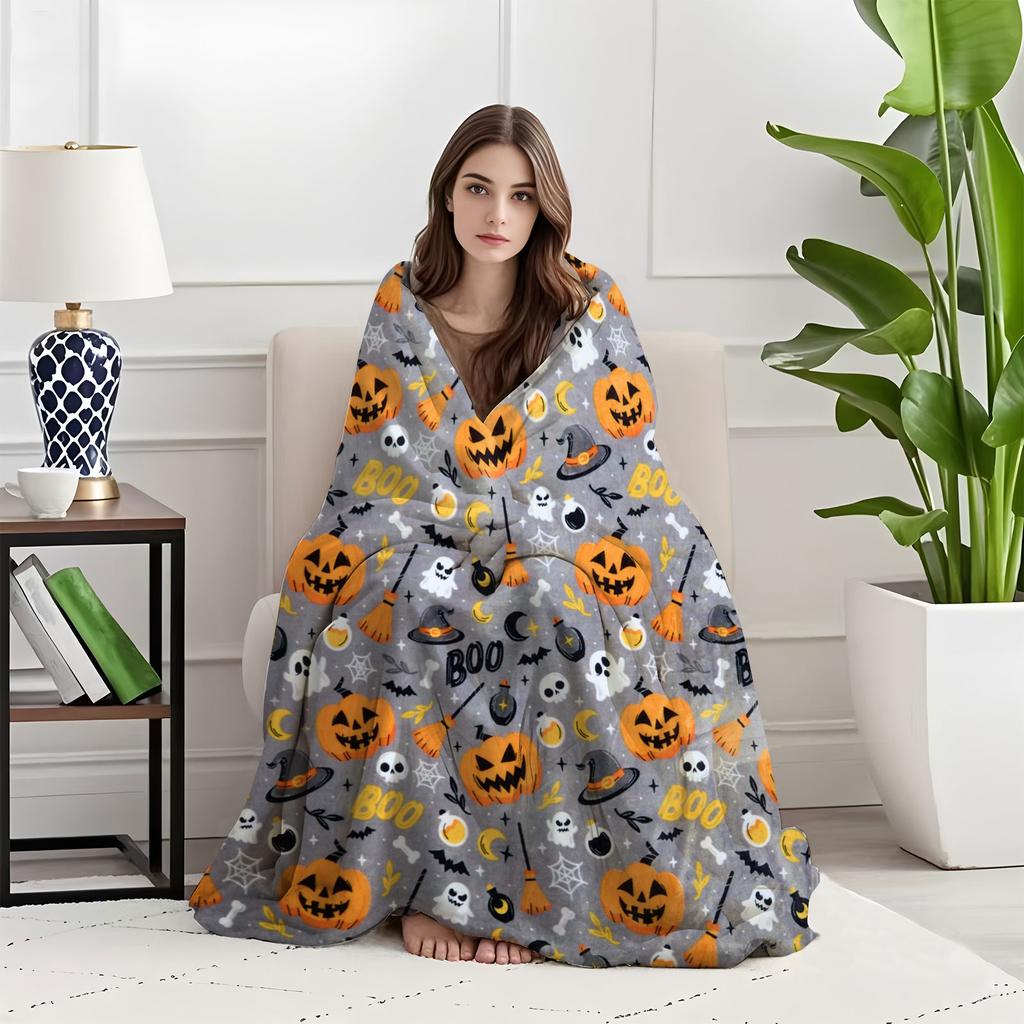 Halloweenská deka Čarodějnice Měkká Plyšová Útulná Flanelová Halloweenská Deka Dekorace Na Párty Pohovka Postel Obývací Pokoj
