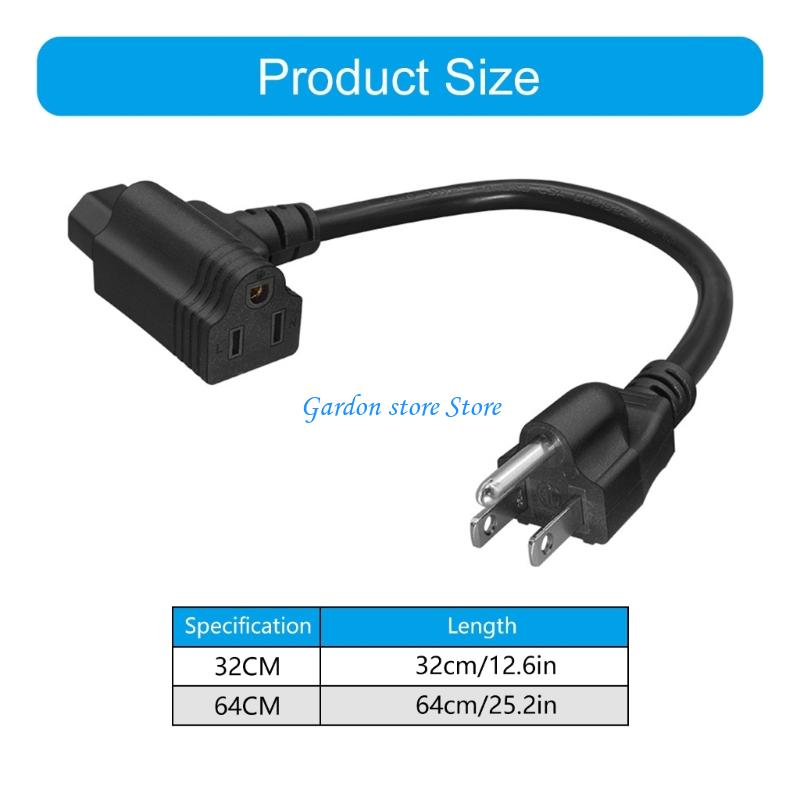 B0KB High Capacity Designs Power Distribution Cord 2ft NEMA 15P Male to C13 IEC320 and Back Mounted Receptacle Daily Use