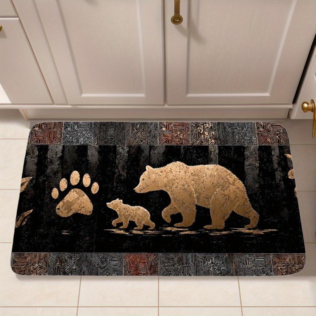 1PC Dew-Kissed Rose Kitchen Rug Non-Slip Door Mat Pop Design Bathroom Rug Bath Mat Carpet for Home Sink Laundry Ecoreeree