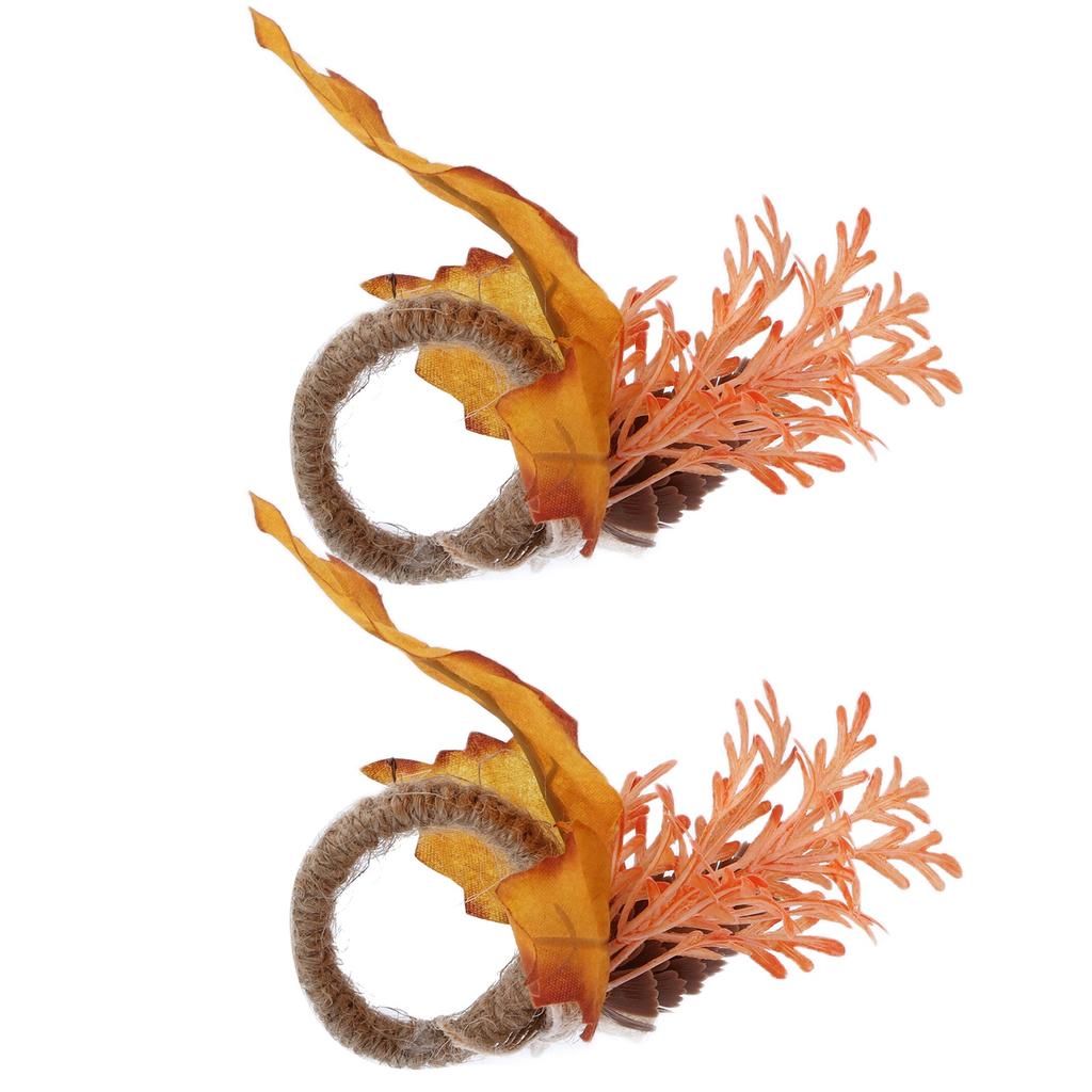 2Pcs Innovative Napkin Ring Decorative Simulation Flower Napkin Holder for Wedding BirthdayMaple