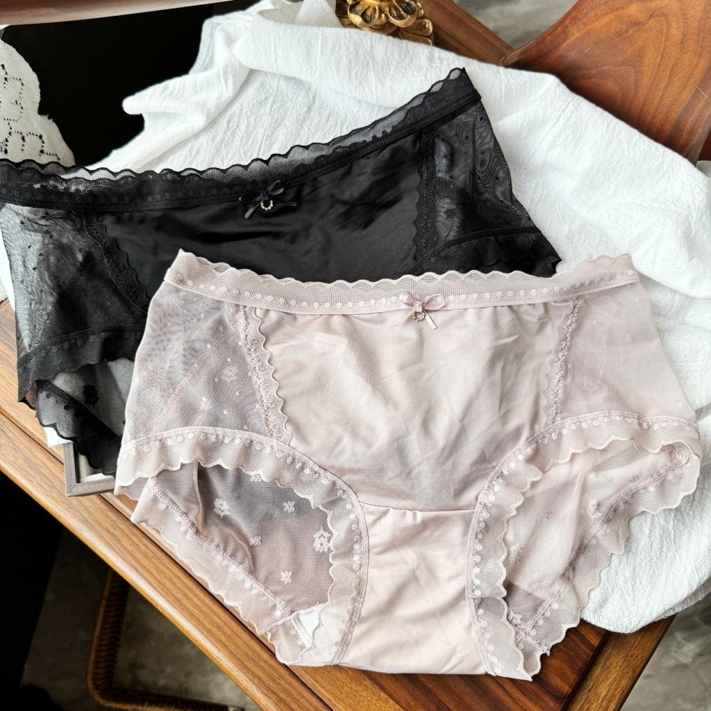 Damen Frühling und Sommer Sexy Spitze Kante Eis Netz Gaze Dreiecks-Slips