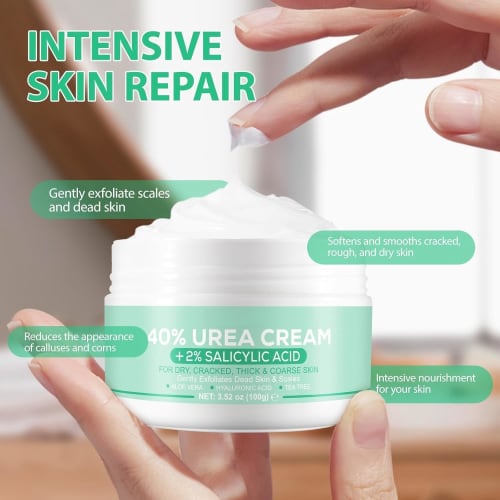 Urea Cream, Hand and Foot Hydration, 40% Urea Cream for Dry, Cracked Feet, Heels, Knees, Elbows, and Hands, Moisturizing, Corn Removal, and Calluses,