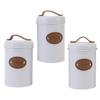 3PCS Food Sealing Storage Container Multifunctional Candy Tea Coffee Storage Canister for Kitchen Beige