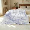 Printed Flannel Blanket - Soft Warm Marble Pattern, Cozy for Home Couch Dorm, Christmas Halloween