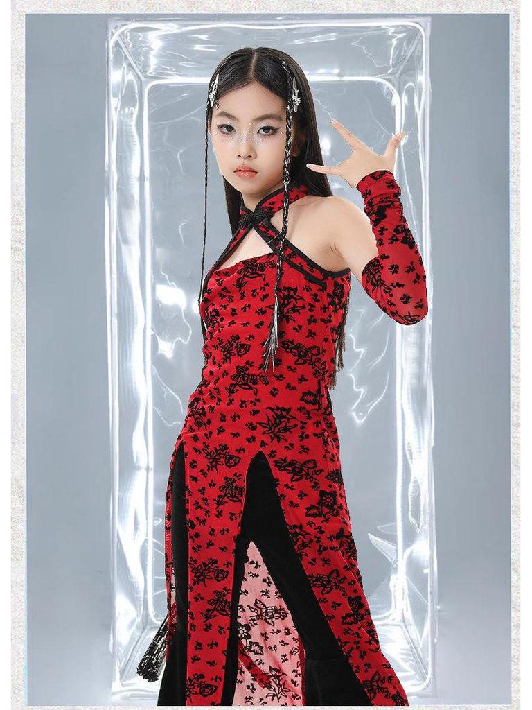 Chinese Style Jazz Dance Costumes for Girls – Trendy Performance Set for Model Runway Shows