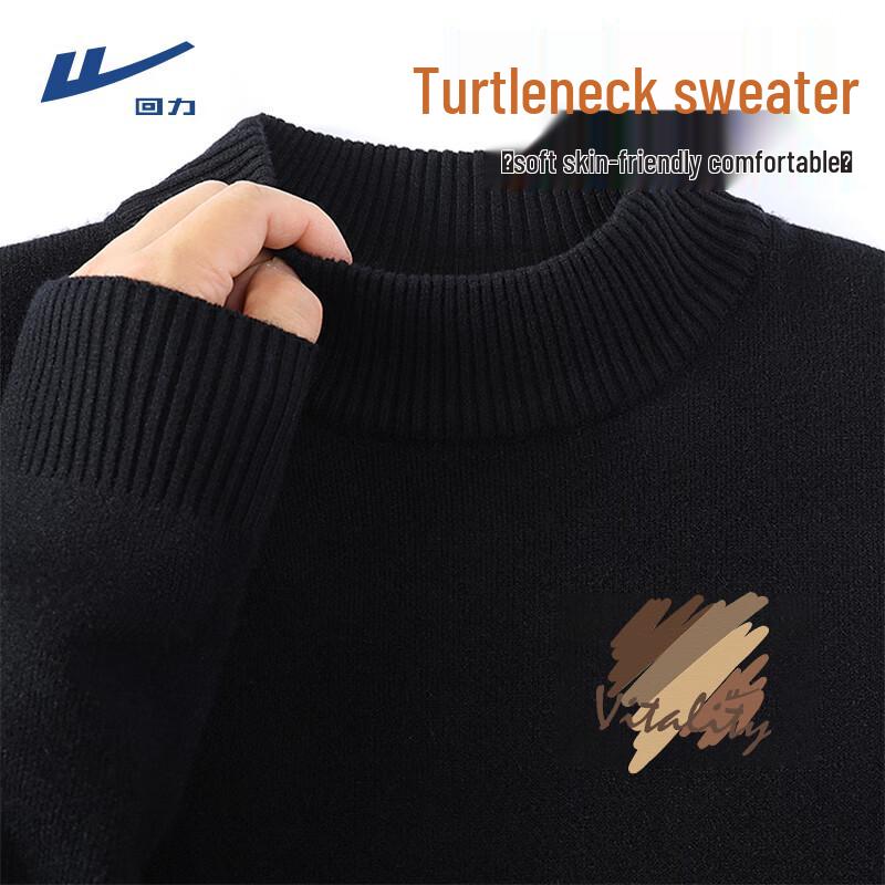 

Huili Men s Autumn/Winter Thickened Mock Neck Knit Sweater 2XL