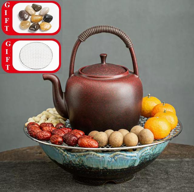 220V Electric Ceramic Stove Tea Cooking Pot Dessert Cooking Kettle Tea Party Red Wine Scented Tea Cooker Stove-boiled Tea Grill