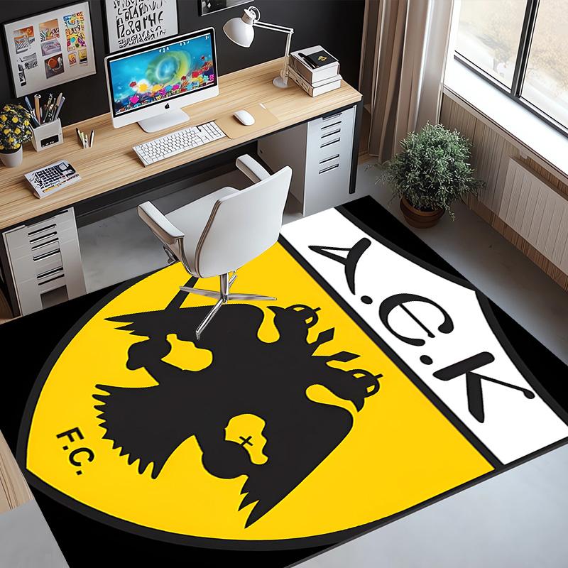 AEK Athens FC Pattern Rug, Indoor/Outdoor Mat, for Picnic, Gameroom, Bedroom, Office, Living Room, Home Decor Carpet, Birthday Gift