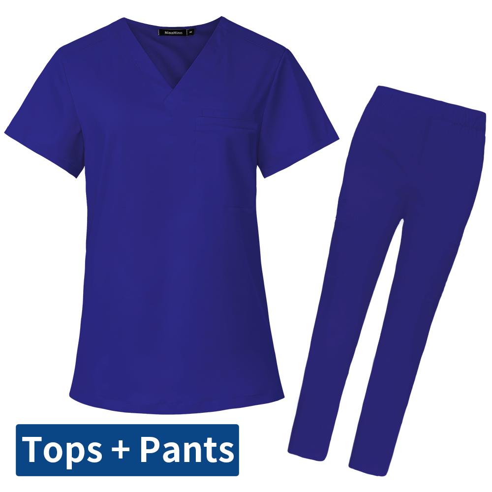 Scrubs Set for Women Soft Stretch Uniforms Unisex Hospital Workwear Dental Clinic Nurse Uniforms Nurses Accessories for Hospital