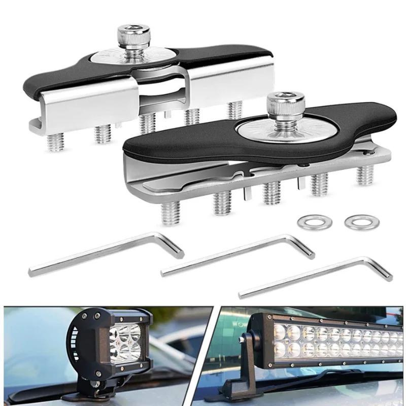 2 szt. Uniwersalny Metalowy Pokrowiec Wspornika Lampki Maski Silnika Samochodowego dla SUV-a Ciężarówki Lampa Robocza Klem do Montażu