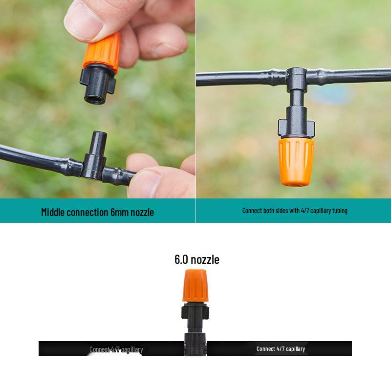 Orange Adjustable Shut-Off Atomizing Micro-Sprinkler for Agricultural Irrigation