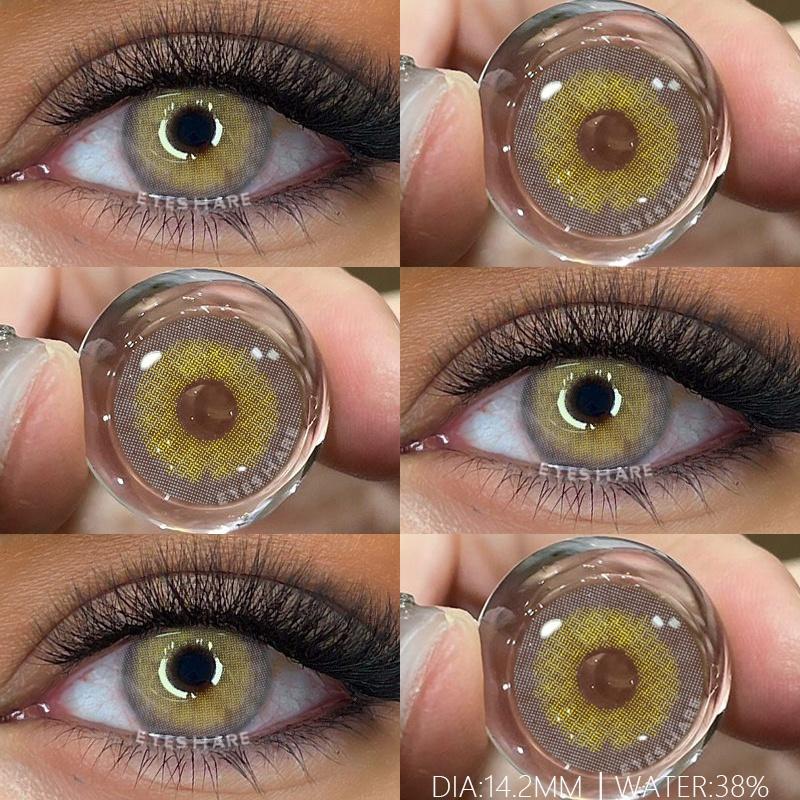 2Pcs Colored Pupils for Eyes Green Natural Look Eye Contacts Gray Fashion Lenses Beauty Color Eye Lens Brown Lenses