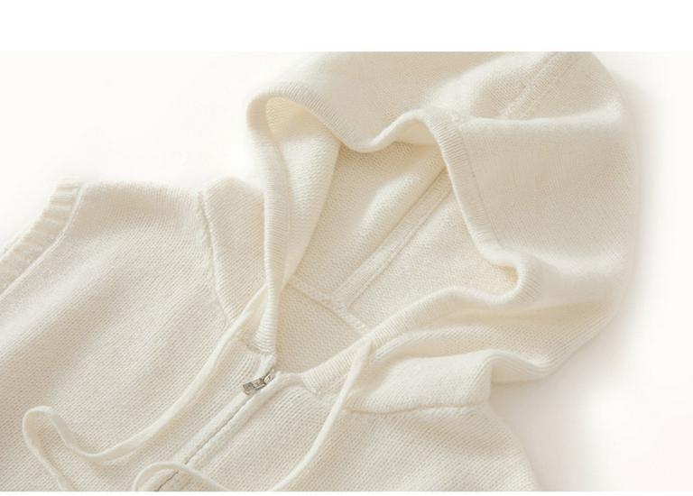 Women's Versatile Knit Hooded Vest Cardigan for Autumn/Winter