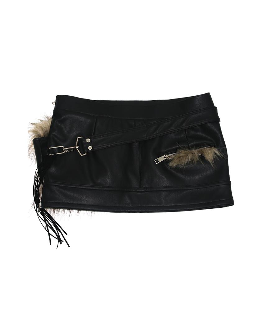 Tae Fur Bag Leather Skirt 001