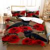 Death Moth Crow Duvet Cover Set Queen Size Phase Space Comforter Cover for Boys Abstract Exotic Aesthetic Bedding Set Dark Art