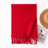 Imitation Cashmere Scarf with Wool Tassel Scarf for Men and Women Versatile Solid Color Fashion Commuting Warm Scarf Shawl