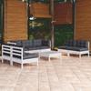8 Pcs Garden Set with Cushions Solid Pine Wood