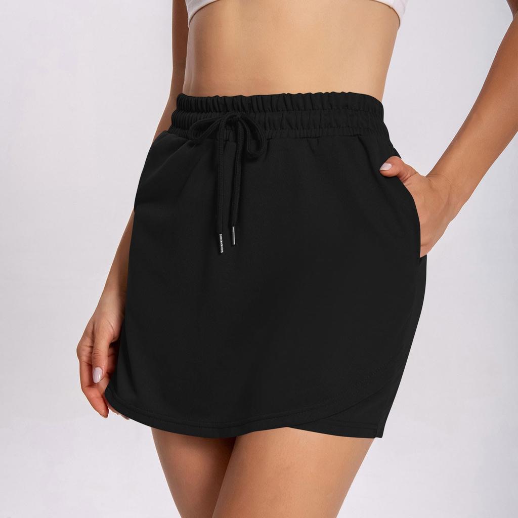 Women’s Drawstring Waist Casual Shorts Soft Fabric Relaxed Fit Elastic Waistband Lightweight Summer Lounge Shorts
