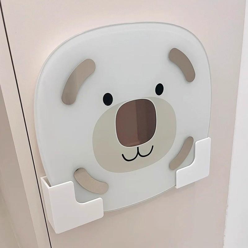 No-Drill Storage Rack Wall-Mounted Weight Scale Organizer With Strong Adhesiv Durable Plastic For Gym & Home