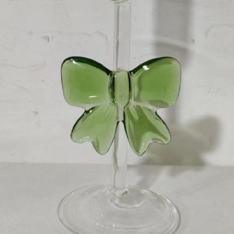 Szklane świeczniki stożkowe z kokardą Dekoracje Środki stołu na Boże Narodzenie Imprezy Okazjonalne Ślub