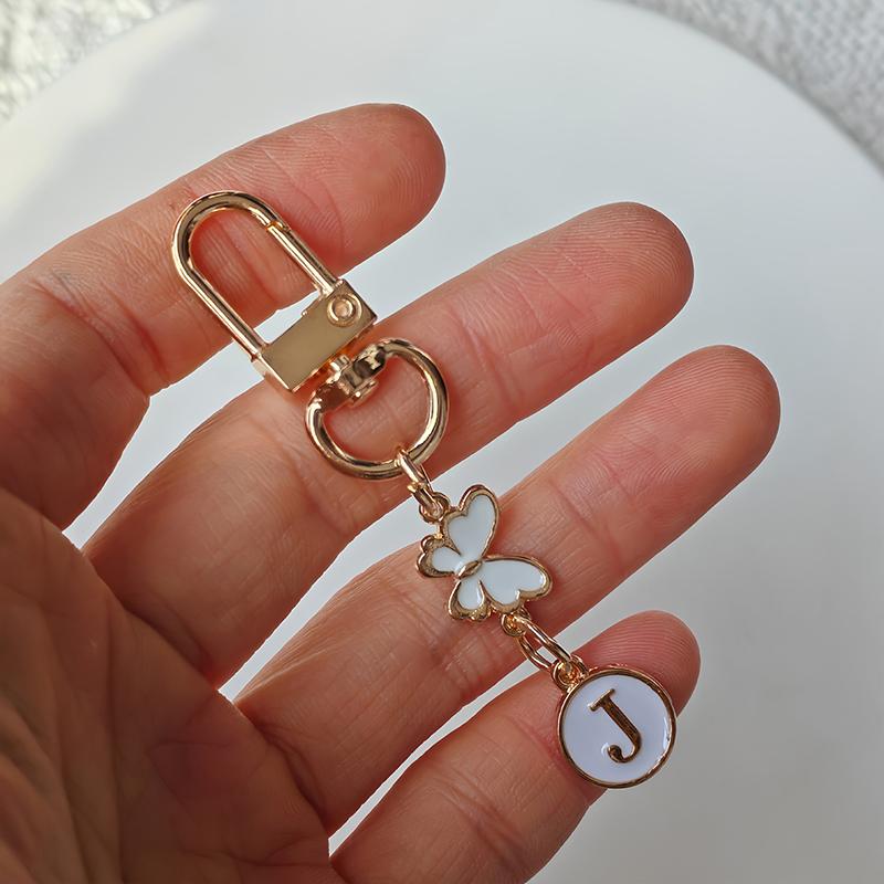 1 Stück Schlüssel-Logo Leichter Schlüsselanhänger Autoschlüssel Begleiter Taschenanhänger Langlebigkeit Metallschlüsselanhänger Monogramm-Anhänger Schmetterling Monogramm-Schlüsselanhänger