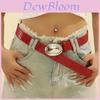 Fashion Denim Belt For Women With Alloy Snap Button And Unique Design For Casual Style
