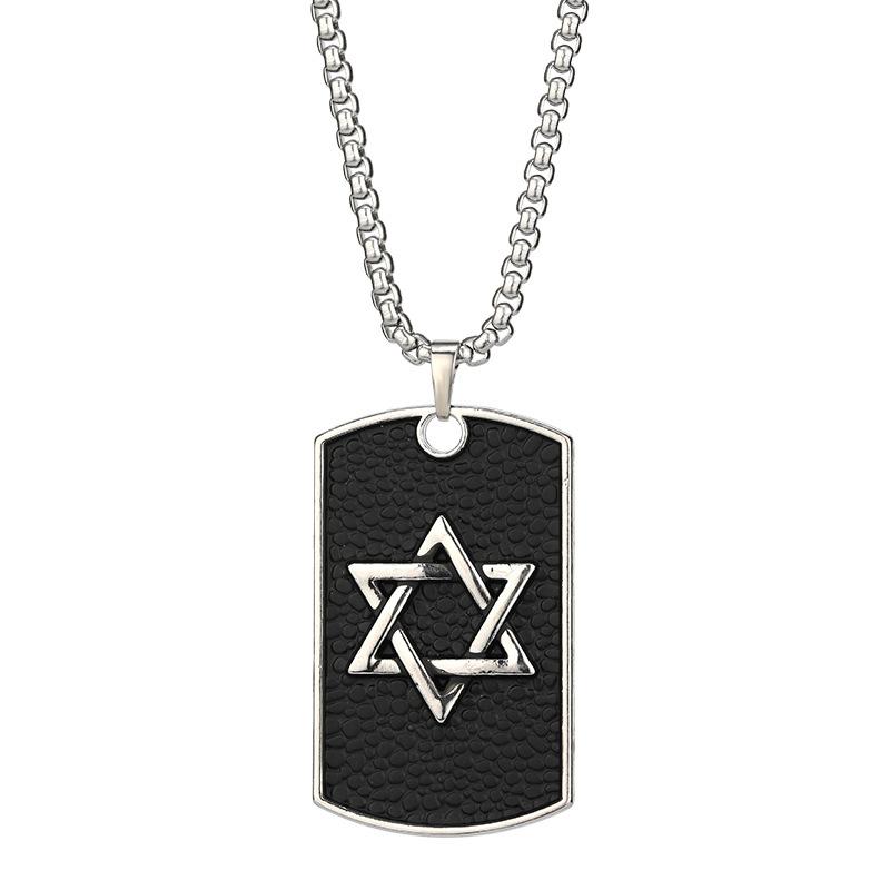 Steel Titanium Stylish Hip Hop Necklace With Geometric Pendant For Trendy Men Women And