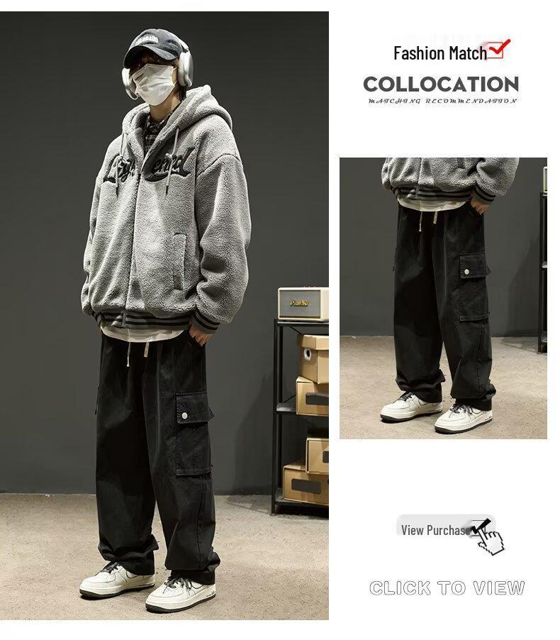 Palton Pulover Cașmir pentru Bărbați 2024: Jachetă de bumbac groasă, cu glugă, de toamnă/iarnă, cu plus de catifea, caldă și rezistentă la frig pentru adolescenți