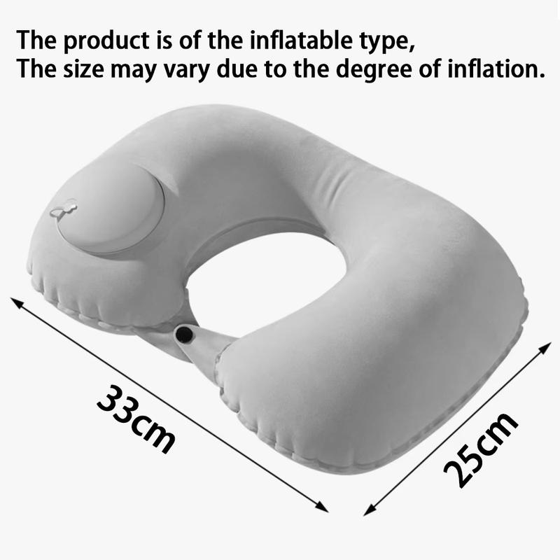 U-Shaped Inflatable Travel Pillow Portable Air Neck Support Cushion Comfortable Sleeping Press To Inflate Pillow Neck Pillow