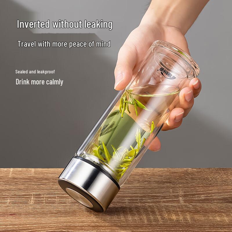 Double-Layer Business Tea Infuser Glass Bottle