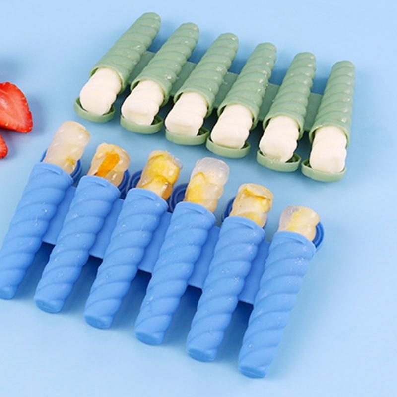 Safe Silicone Ice Lolly Maker for Parent Child Activity Creative 6 Cavity and Single Popsicles Tray Ice Cream Molds