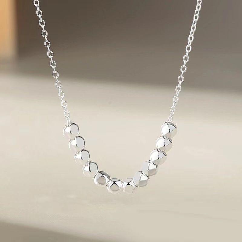 Women s Silver Flakes Rhombus Clavicle Necklace - Light Luxury, High-End Design.