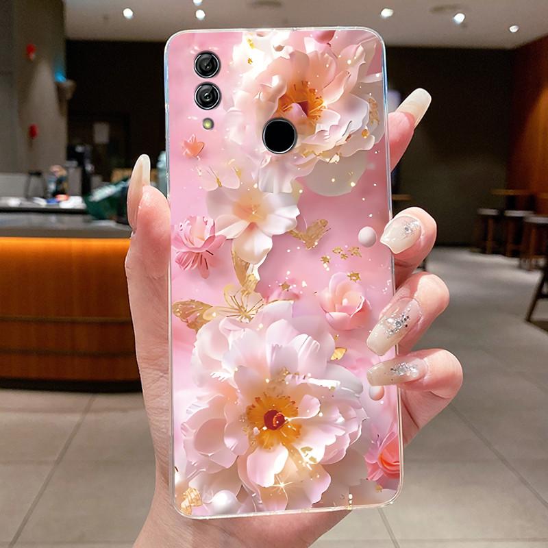 Phone Case For Honor 10 Lite/Huawei P Smart 2019 Coque Butterfly Bow Protective Casing Transparent Soft Silicone TPU Cover Funda
