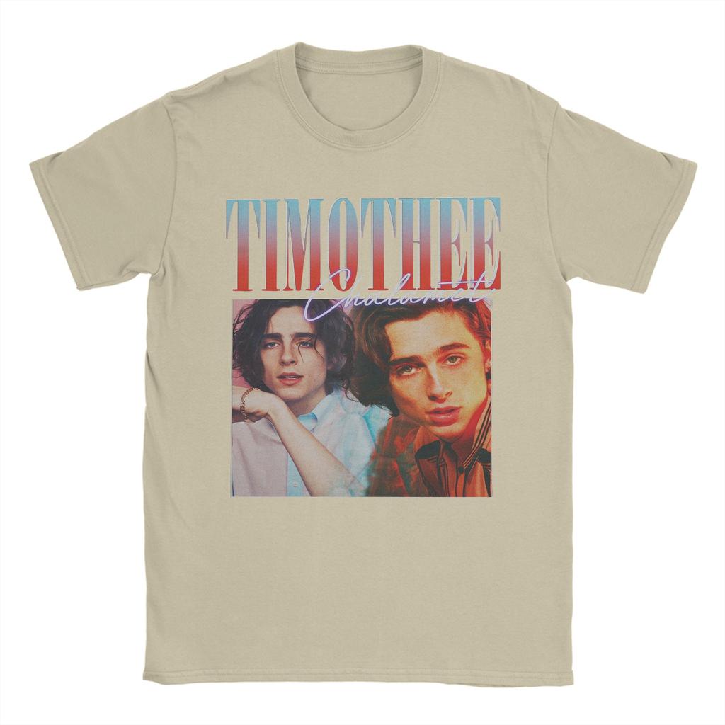 Timothee Chalamet Vintage T Shirts for Unisex Pure Cotton Vintage TShirt Round Collar Tee Shirt Short Sleeve Clothes Party