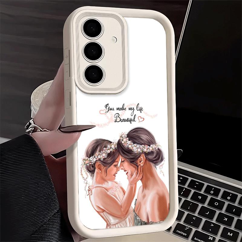Phone Case for Samsung Galaxy A17 A16 A15 A14 A13 Mom Baby Girls Theme A56 A36 A26 A55 A35 A25 A54 A34 A24 A53 A33 A23 A07 A06