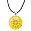 New Necklace Mandala Art Picture Rope Chain Glass Pendant Necklaces Sacred Geometry Yoga Om Fashion Jewelry Gift
