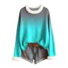 Women's Fashion Print Wool-Collar Sweater Casual Long-Sleeve Knit Pullover Top