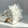 Lovely Girls Lolita Butterfly Knot High Heels Platform Shoes ,Young Women Students Cute Sakura Wedding Dress Mary Janes
