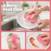 4pcs Fruit Shape Kitchen Cleaning Tool Thickened Dish Wash Sponge Soft Scouring Pad  Home