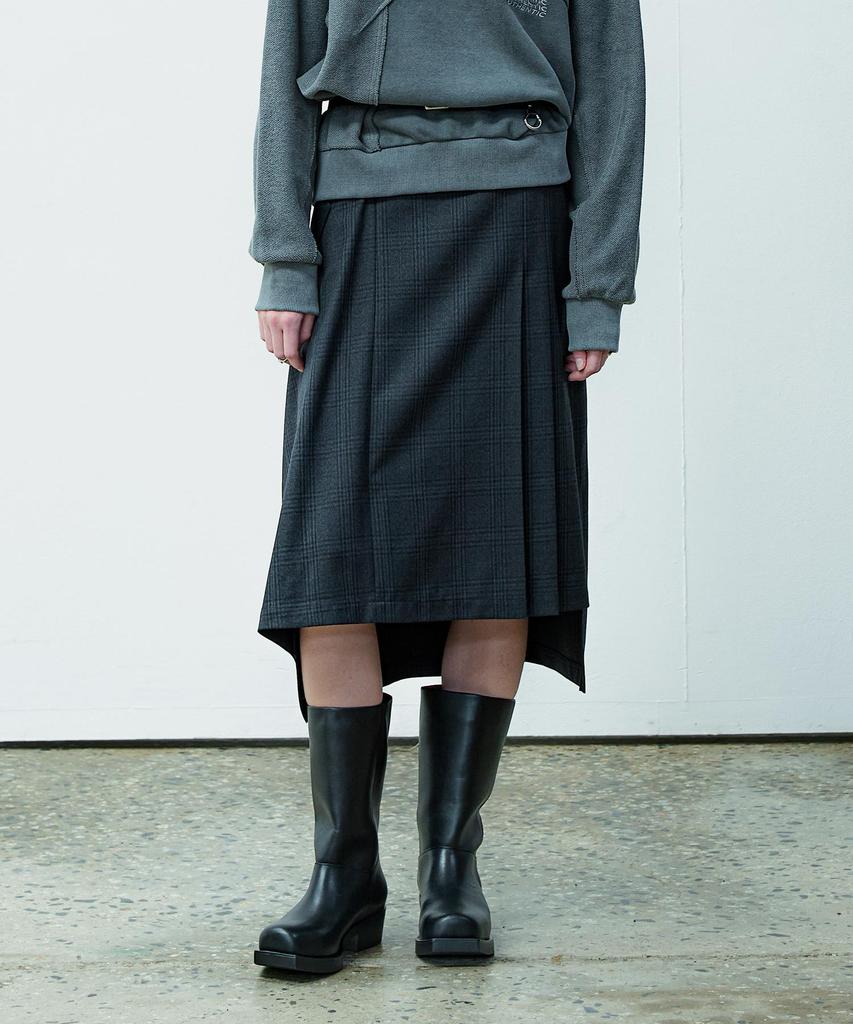 Yusentig Asymmetrical Check Pattern Skirt Aw4As6609E