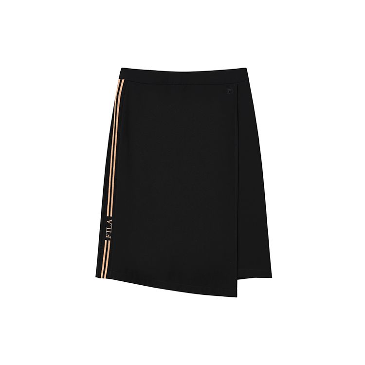 

FILA Fashionable Irregular Mid-Waist Midi Skirt Women skirts Black F11W138366F-BK XS