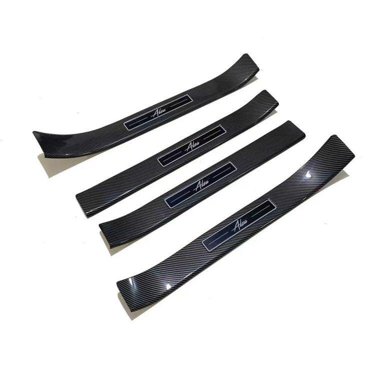 AVANZA ALZA Carbon Fiber Door Sill Strips for Interior & Exterior Protection