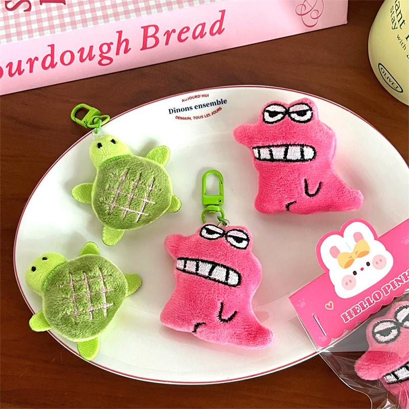 Kawaii Cute Plush Animal Dolls Keychain Brooch Plush Toy For Women Girls Pendant Keyring Backpack Hanging Decoration Accessories