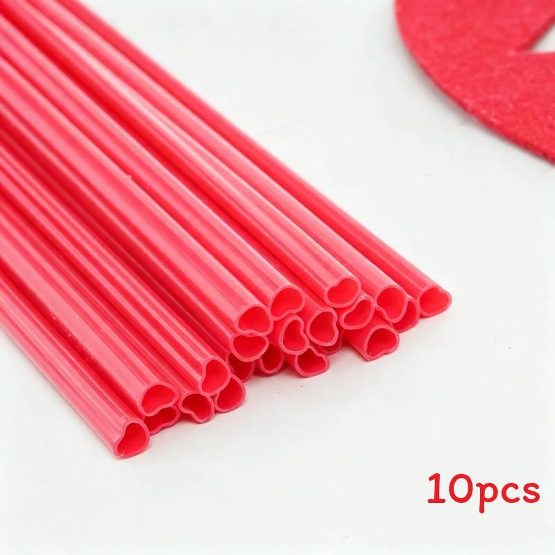 Pp Heart Shaped Drinking Straw For Valentines Day Party Decor And Reusable Celebration Accessories