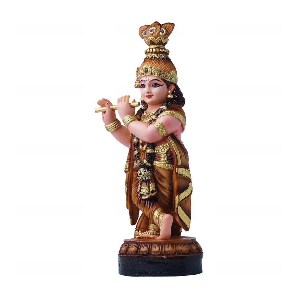 PolyMarble Guruvayoor Krishna Idol | Decorative Hindu God Statue | Kanhaji Murti Showpiece | Figurine Home Decor