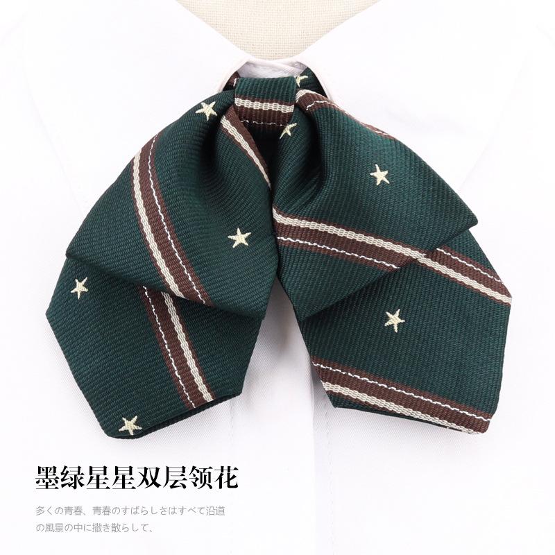 Japanese And Korean Version Of Female Collar Flower Double-Layer College Wind Ribbon Free Jk Bow Bow Graduation Photo Tie Sailor Suit