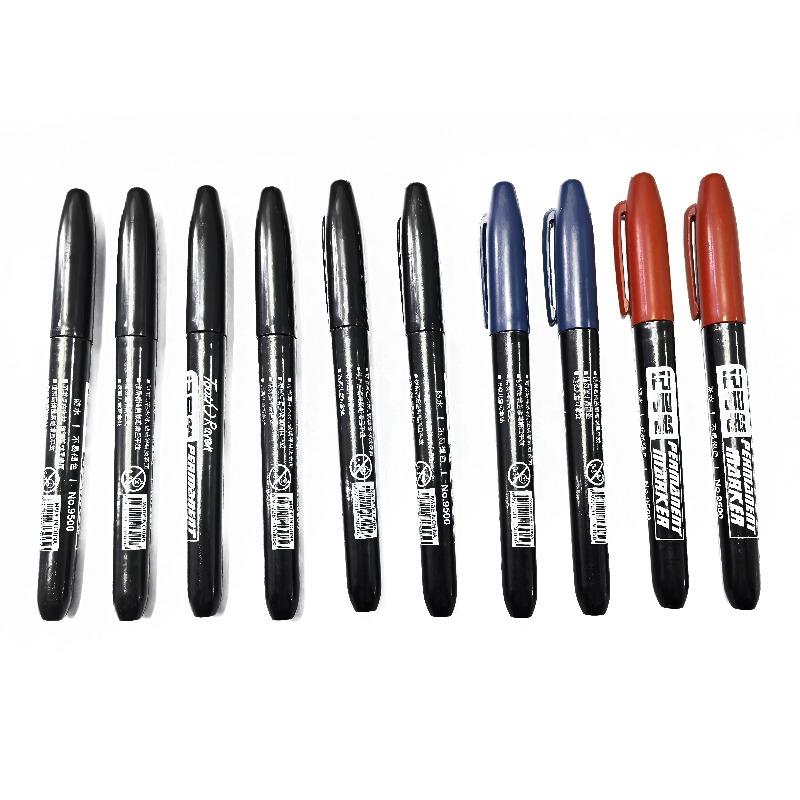 6 PCS Permanent Marker Pen Manga Drawing Markers Black Blue Red Waterproof Ink Sketch Pens Stationery Art School Supplies