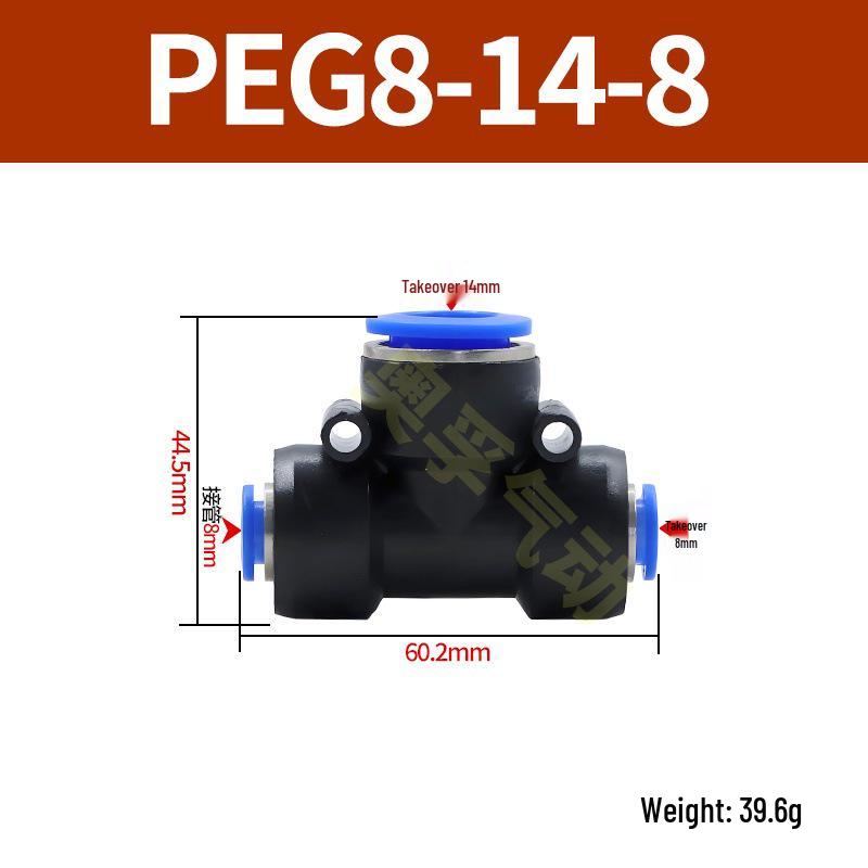 Pneumatická T-redukce rychlospojka pro PE trubky (4-14 mm)